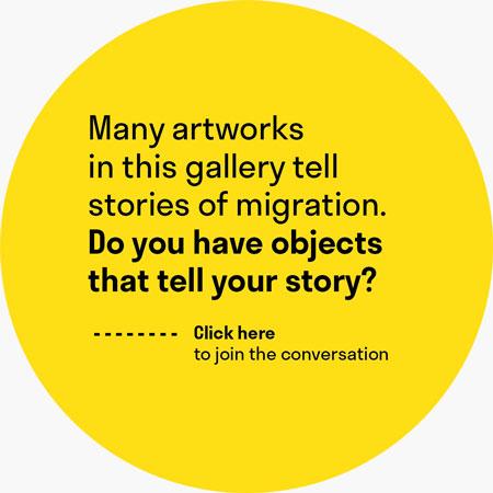 A yellow circle with the question "do you have objects that tell your story?"