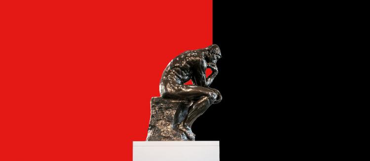 An image of Rodin's "The Thinker"