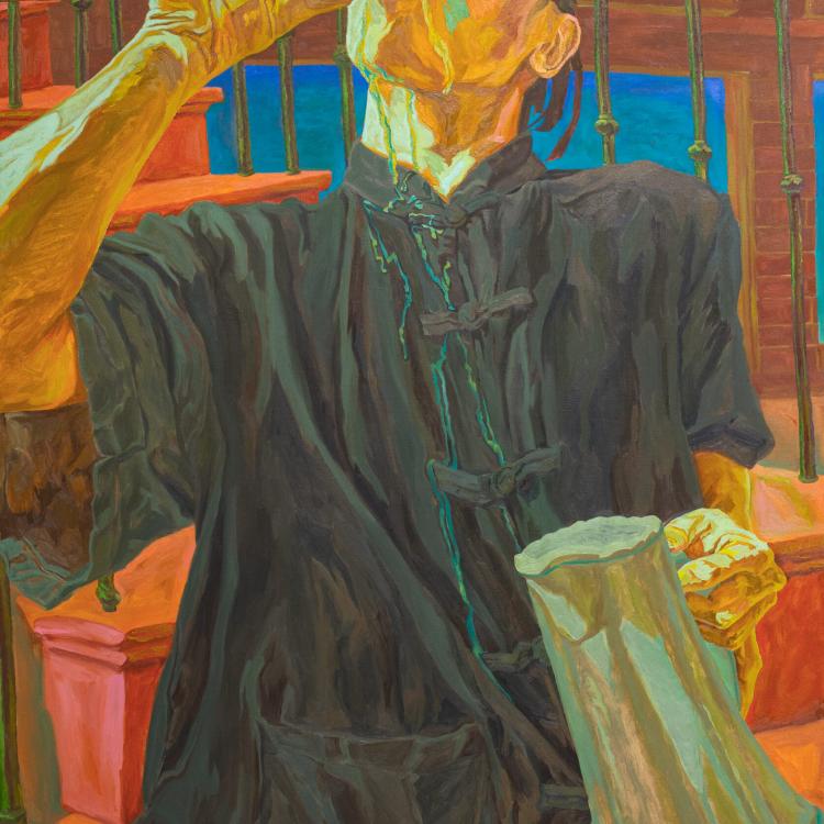 An image of a man drinking from a glass