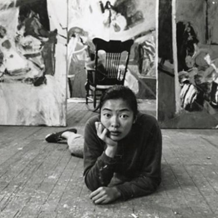 An image of artist Bernice Bing in her studio