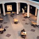  The University of Michigan Museum of Art has set up socially distanced study pods in its atrium so that students starved of campus space for study and reflection can book slots 
