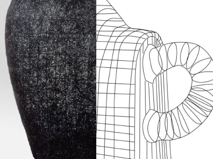 An example of cross-countour drawing using Martin Puryear's artwork titled Dumb Luck