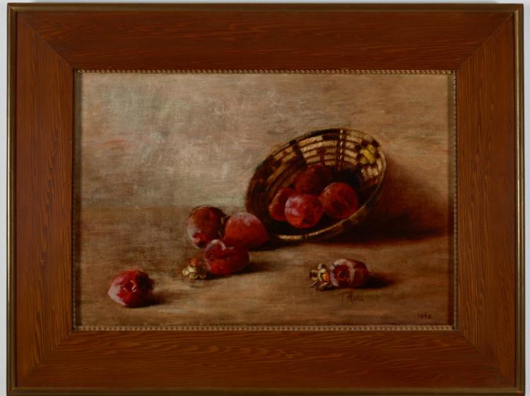 painting of persimmons in basket