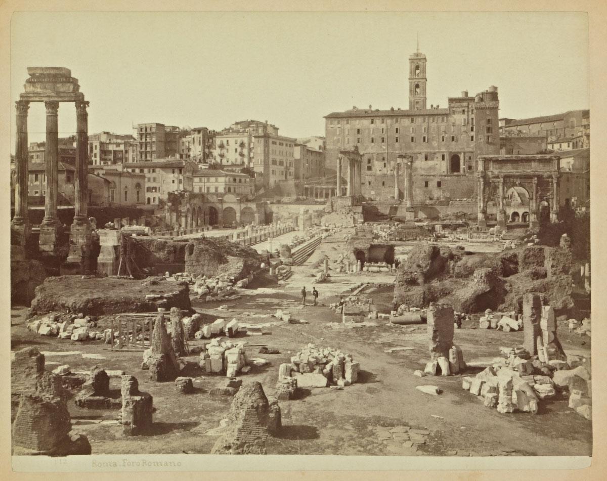 An image of the Roman Forum in the 19th century.