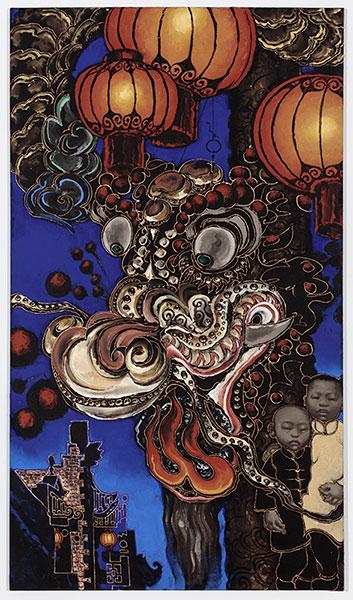 An image of Martin Wong's "Chinatown Dragon"