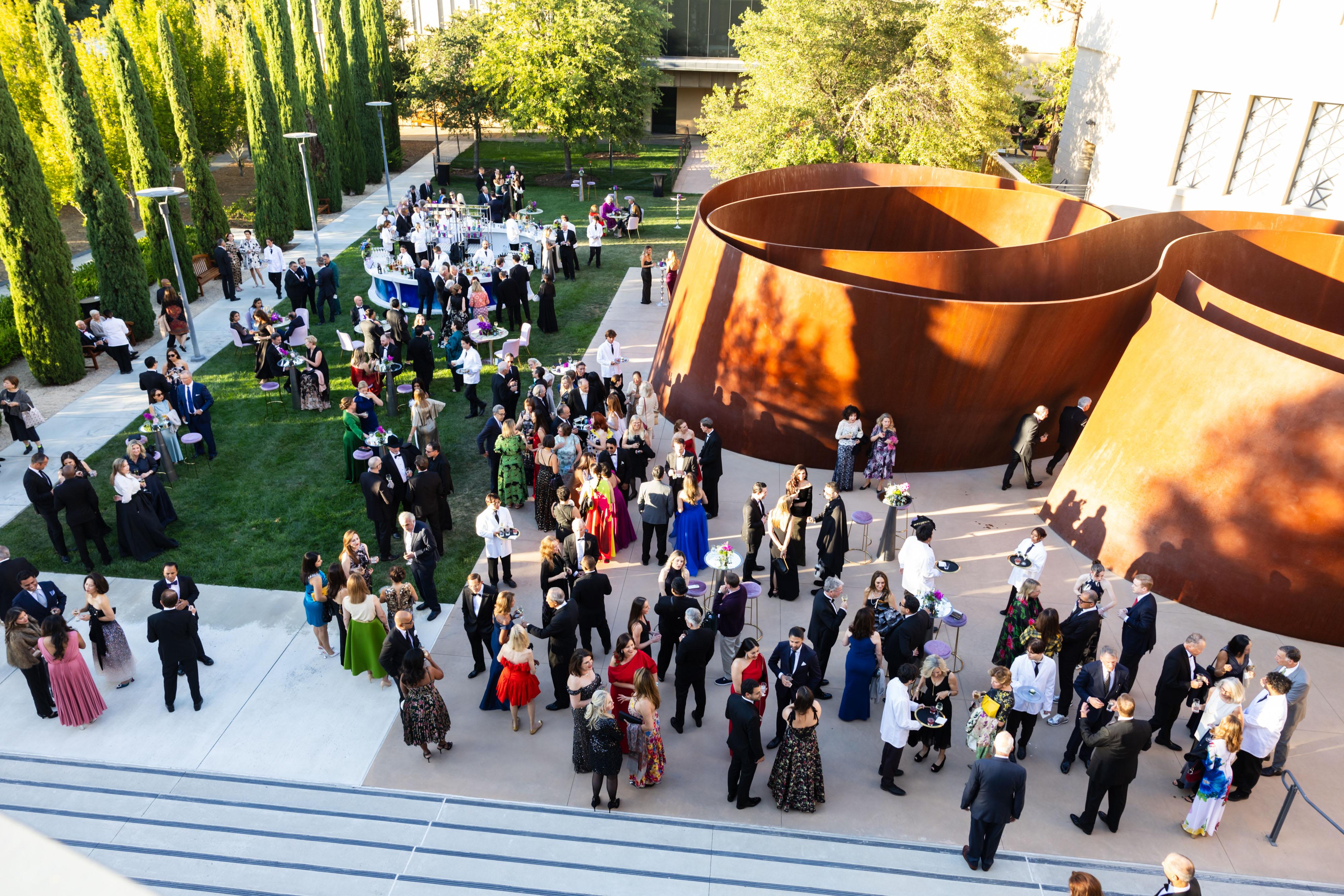 an aerial view of the north lawn during the gala